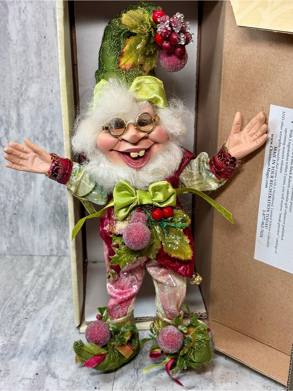 Mark Roberts Raspberry Treat Elf Small 12" RARE
